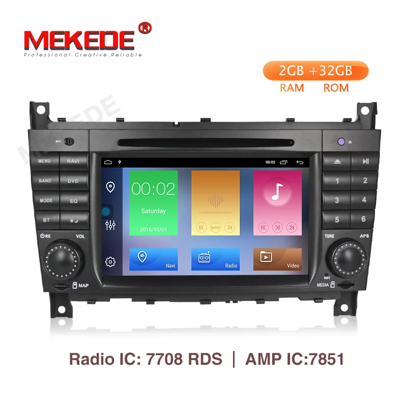 MEKEDE Android 9,1 2+ 32G 2 DIN автомобильный DVD gps для Mercedes/Benz W203 W209 W219 A-Class A160 C-Class C180 C200 CLK200 Радио стерео