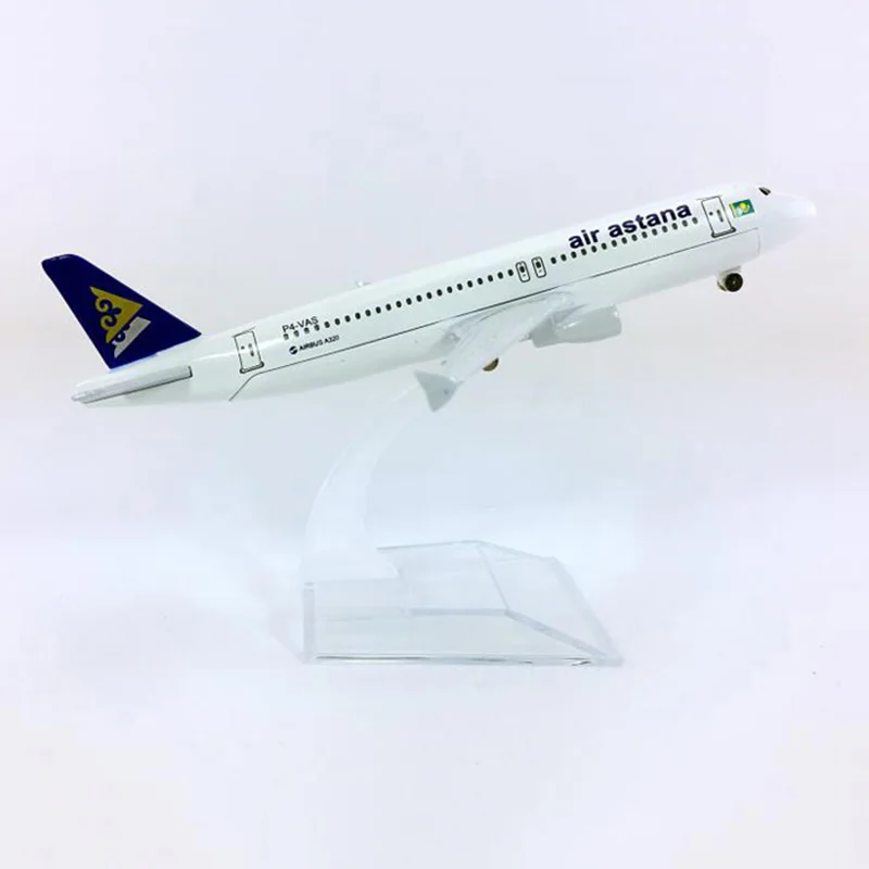 Модель Airbus A320 200 Air Astana airways airlines 16 см 1: 400 с корпусом из сплава|Вертолеты самолеты