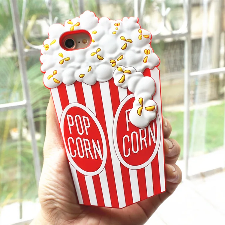 Прекрасный чехол попкорн для iPhone X чехол 6 6s 7 8 Plus X XR XS Max Puff Rice Phone силиконовый чехол на заднюю панель - Цвет: Red