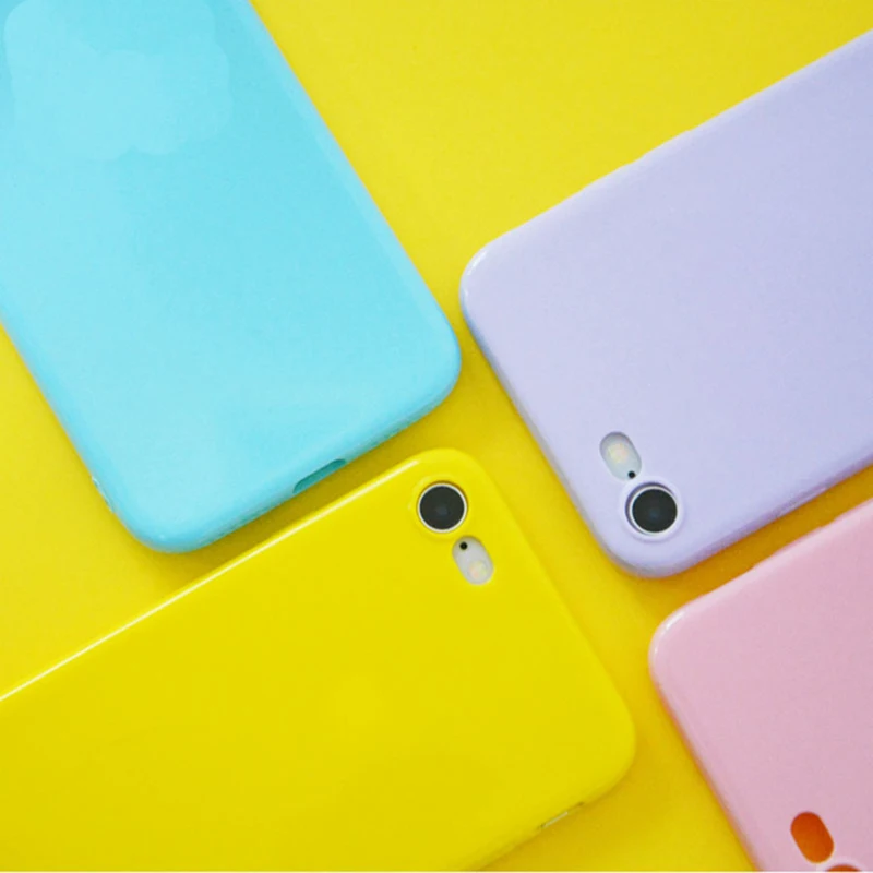 Wellzly для iPhone 6 6s 7 8 простые однотонные Цвет Ультратонкий Мягкий полиуретановый