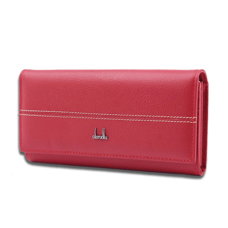 Женский кошелек из натуральной кожи на молнии длинный Дамский бумажник с