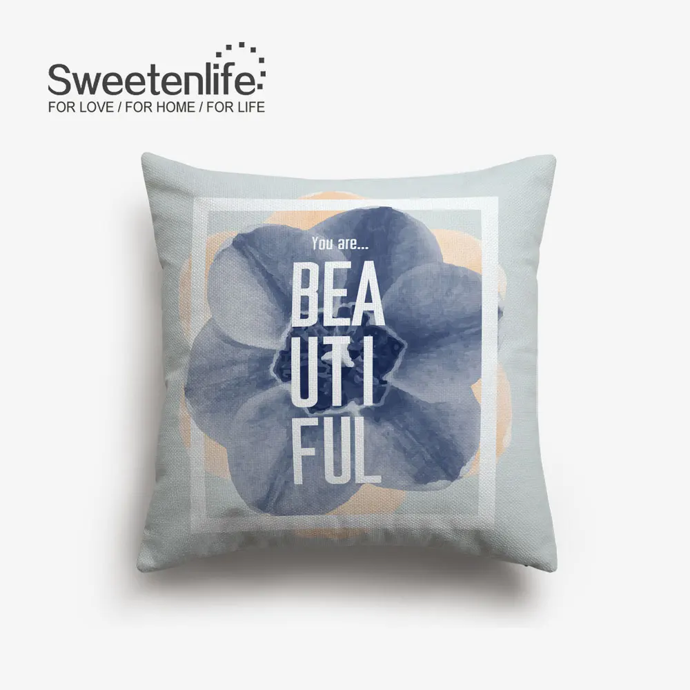Sweetenlife, 60x60 см, цветочный рисунок, наволочка для подушки, пасторальный стиль, наволочки для подушки, домашний декор, высокое качество, белая льняная декоративная подушка