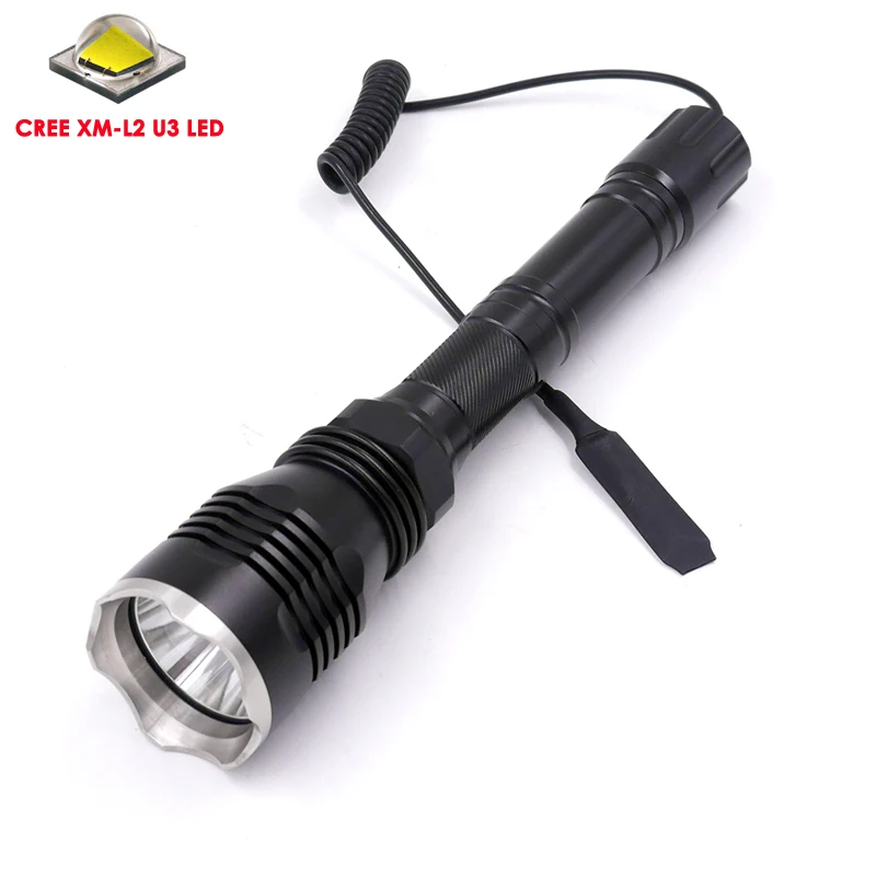 Светодиодная вспышка для охоты до 500 метров 1 режим (ВКЛ./ВЫКЛ.)|torch for hunting|xm-l2 u3xm-l2 u3