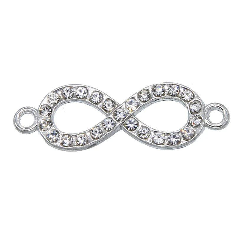 6 шт. новые модные золотые и серебряные браслеты с кристаллами бесконечности для