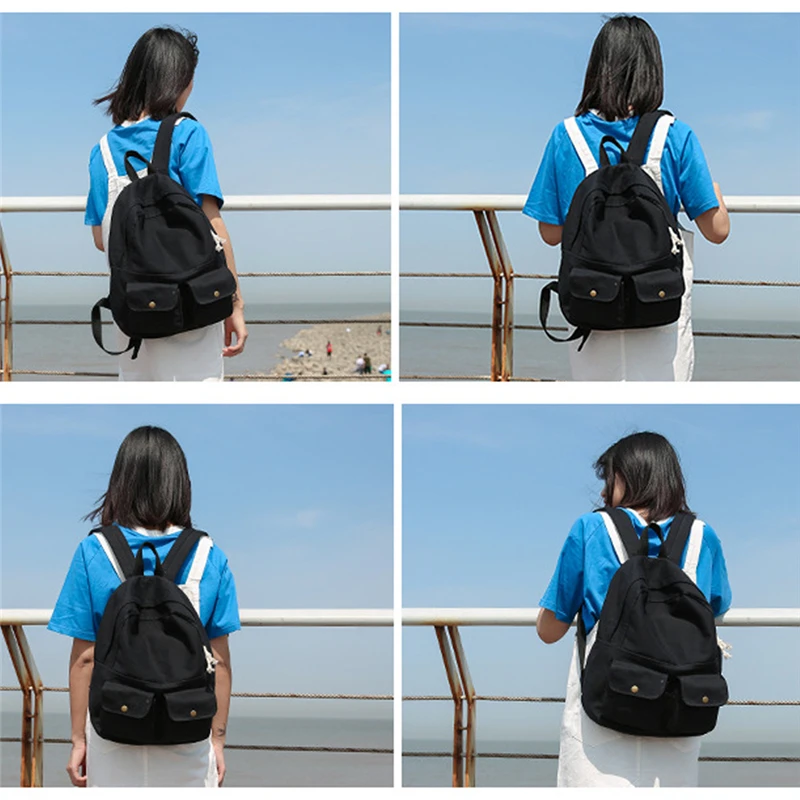 Женский рюкзак классический с двойными карманами|Женские рюкзаки| |