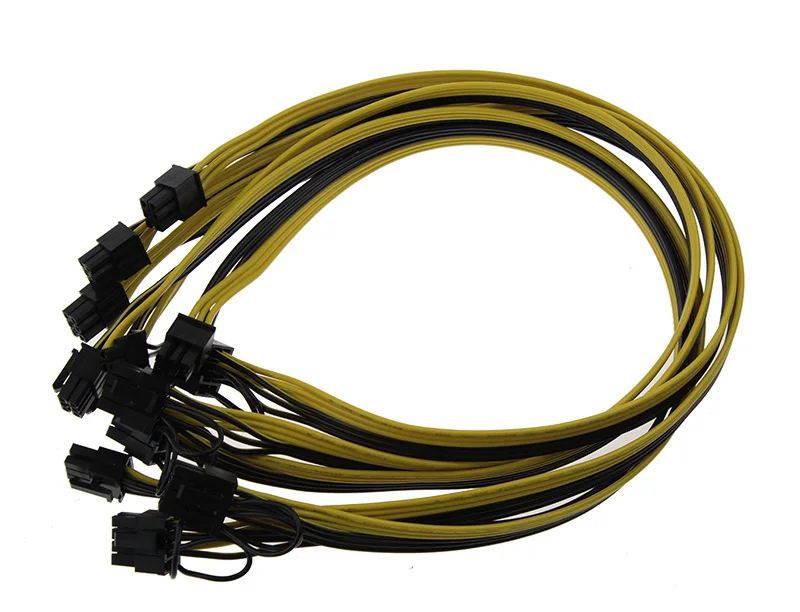 Новый 6-контактный PCI-e до 8 Pin (6 + 2) (папа-папа) GPU Кабель питания 50 см для графических