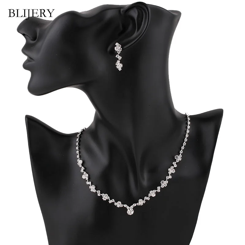 Женский комплект свадебных украшений BLIJERY простые геометрические комплекты с