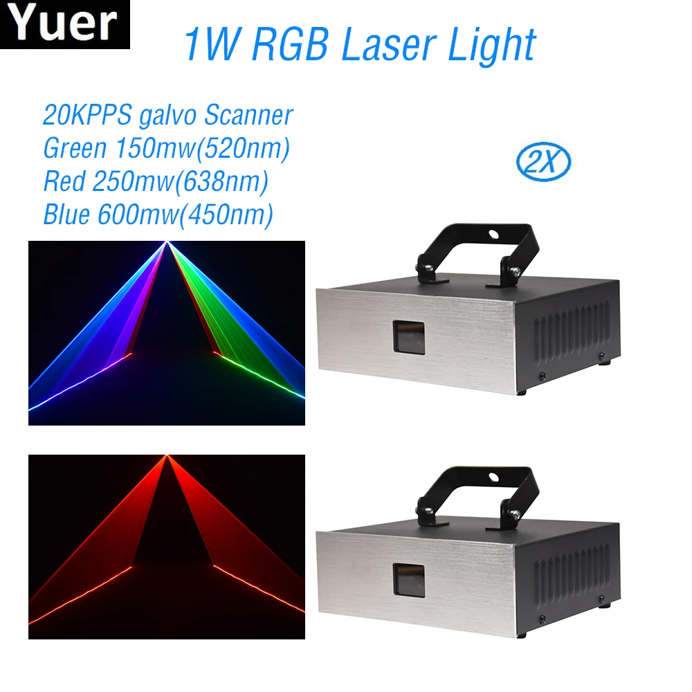 

2Pcs/Lot 1W RGB Laser Light DJ Disco Lights DMX 512 Sound Control Laser Projector Lighting For Party Club Bar Stage Light