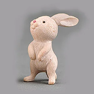 Grey No.7 1 шт. Статуэтка пасхального кролика мультяшная модель животных пейзаж из мха смолы ремесло домашнее миниатюрное украшение для сада в виде Феи аксессуары - Цвет: Grey No.7