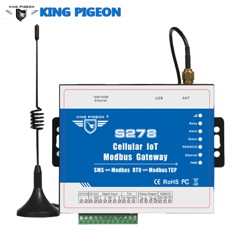 S278 сотовый IoT Modbus Gateway промышленный IOT модуль GSM 3G 4G сбора данных для мониторинга