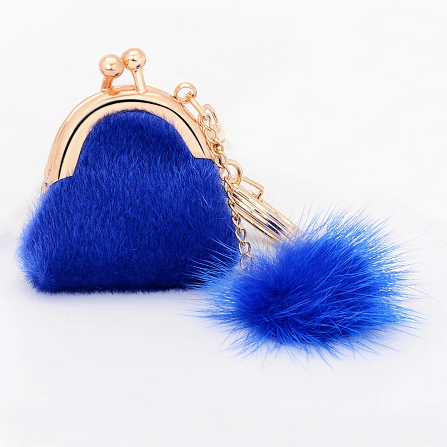 Брелок для ключей женский с меховым шариком модный креативный брелок помпоном