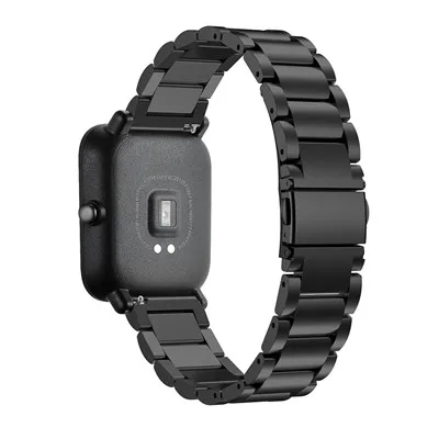 Black Для Huami Amazfit ремешки металлические из нержавеющей стали сменный ремешок браслет для Huami Amazfit Bip BIT PACE Lite Молодежные часы - Цвет ремешка: Black