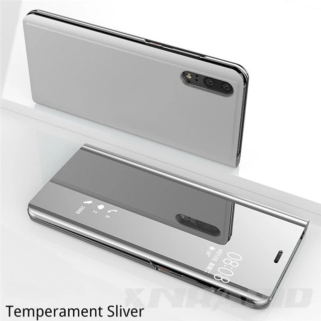 Silver Флип стоячий чехол для телефона huawei P30 Lite полный зеркальный кожаный чехол s чехол для huawei mate 20 Lite P20 Lite P30 Pro Чехол - Цвет: Silver