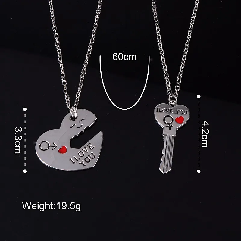 2 шт./компл. романтическая пара ожерелья выгравировать с надписью I Love You Heart &amp