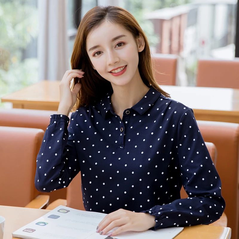 Новые женские рубашки поло с длинным рукавом Повседневные футболки хлопковые