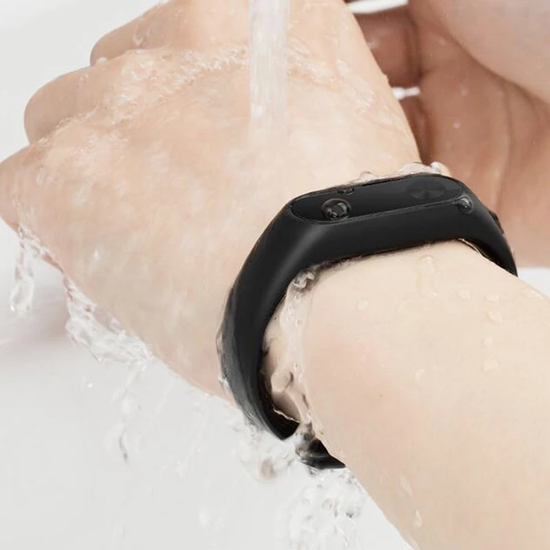 Смарт часы черного цвета силиконовый браслет для Xiaomi Mi Band 2 сменный ремешок