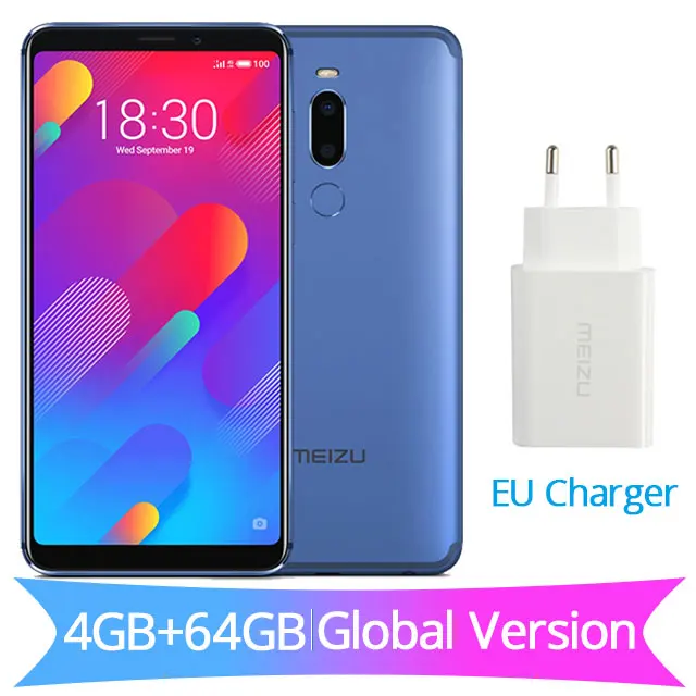 Global 64GB Blue Глобальная версия, Meizu M8 V8, 4 ГБ, 64 ГБ rom, мобильный телефон MTK Helio P22, четыре ядра, 5,7 дюймов, 18:9, полный экран, разблокировка отпечатков пальцев - Цвет: Global 64GB Blue