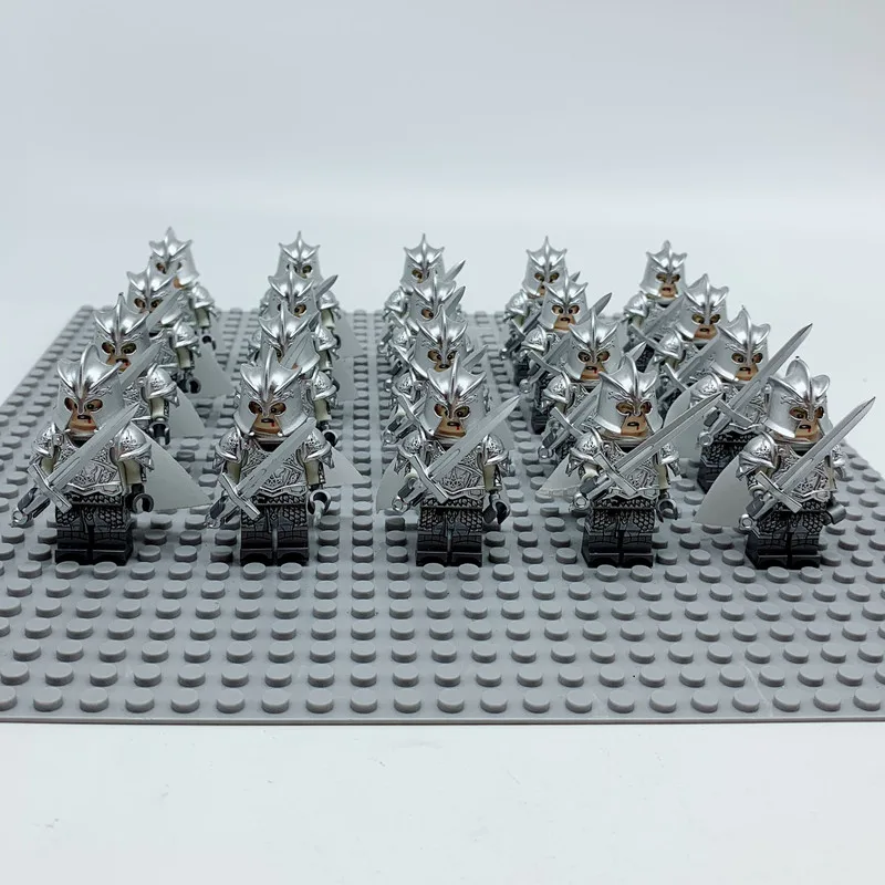 xp135 20pcs 20 шт. leingly Урук ха Властелин колец фигурка солдат Гондора рыцарь копье меч строительные блоки кирпичи игрушки - Цвет: xp135 20pcs