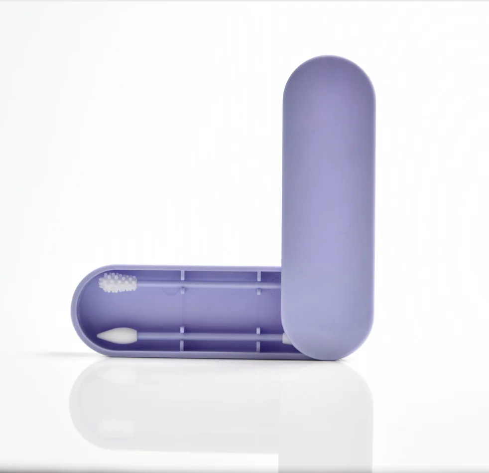 Purple 1/2 шт. повторно используемых ватный тампон Двусторонняя ушные палочки Косметика очистки ватная палочка микрощетки многоразовые ватным тампоном тампоны Наборы - Цвет: Purple