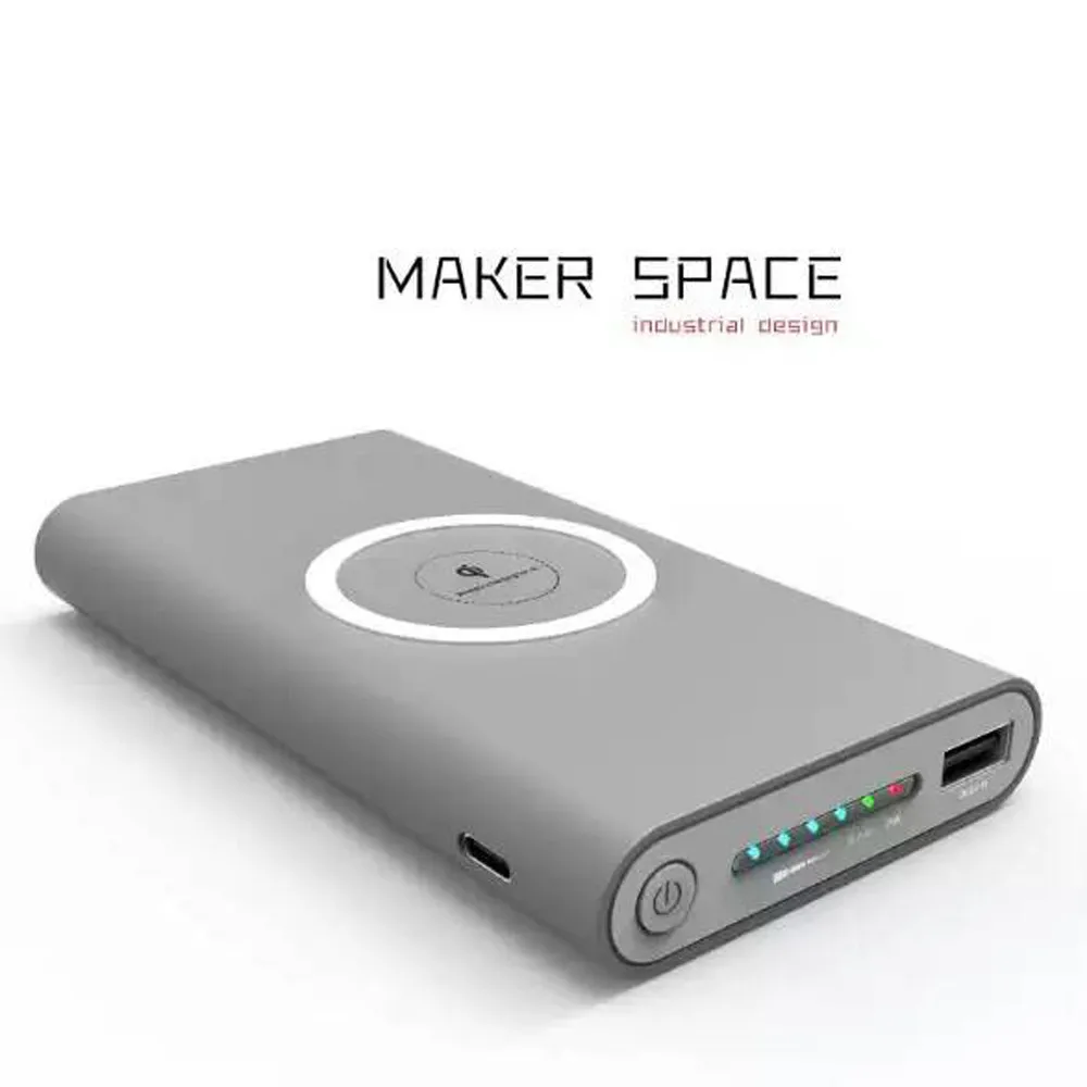 Binmer портативное Внешнее USB мобильное зарядное устройство 10000 мАч и беспроводное зарядное устройство 2 в 1 подходит для путешествий и прочный для Iphone X
