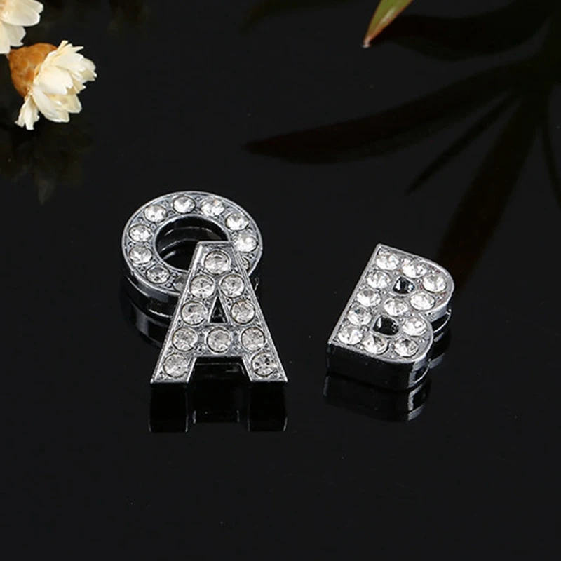 10 мм прозрачные буквы алфавита Rhinstone зеркальные подвески плоские бусины для
