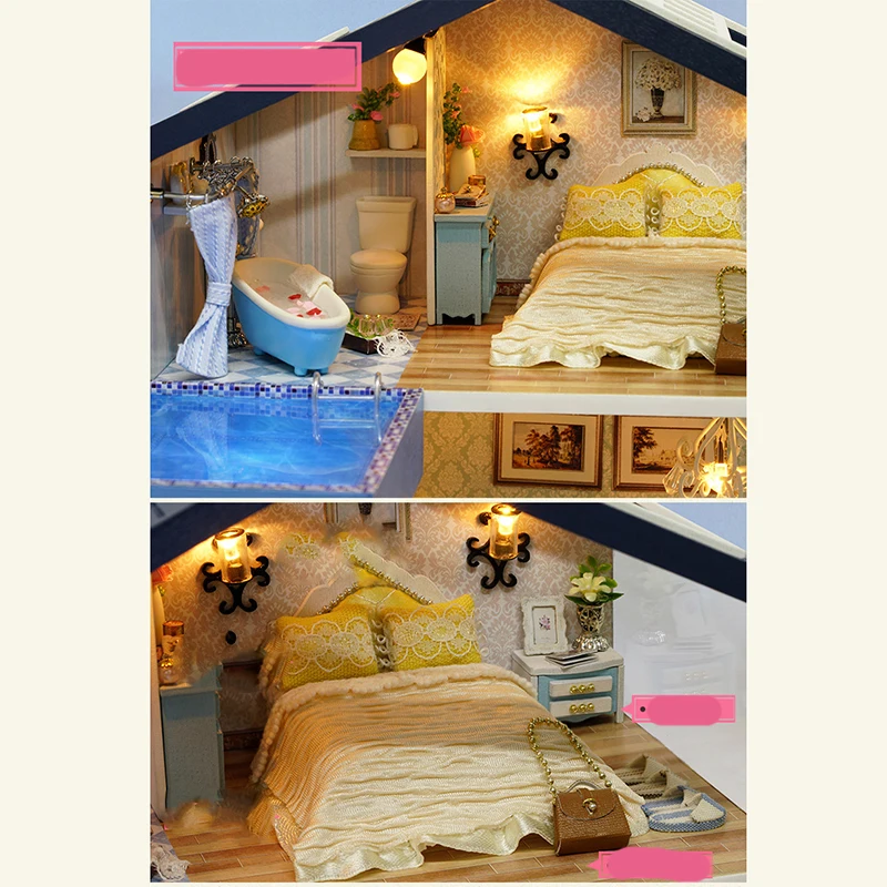 Mylb Новый DIY Сиэтл вилла модель творческий кукольный домик игрушки миниатюрная