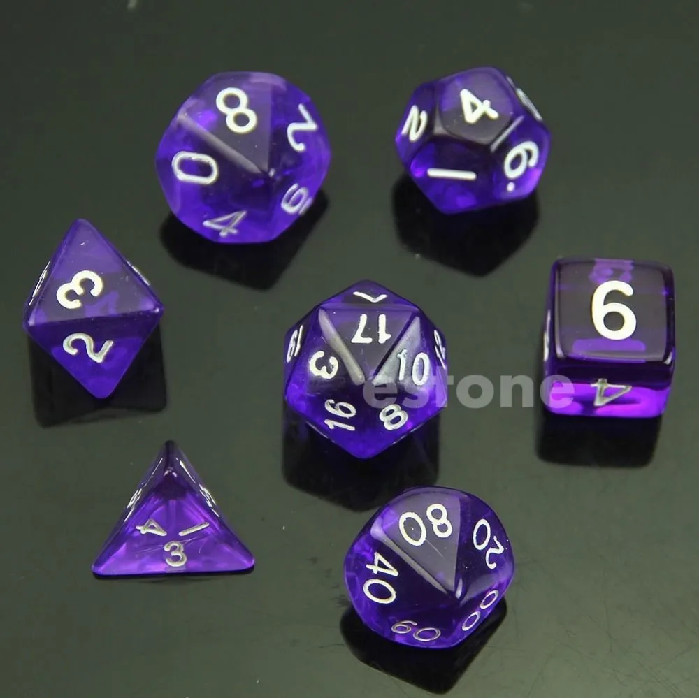 Игрушечные кубики 1 комплект 7 кубика D4 D6 D8 D10 D12 D20 для ролевой игры поли кости