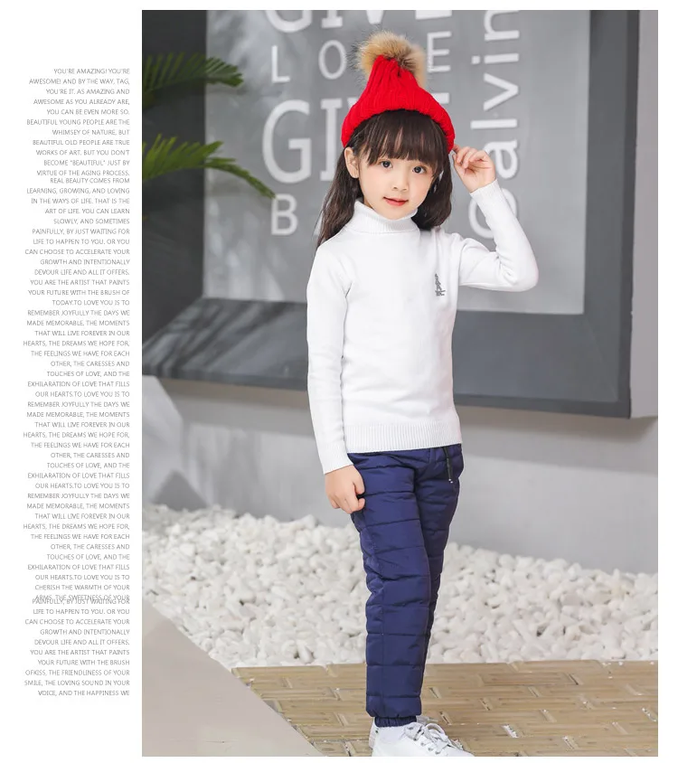 Navy Blue Г., осенне-зимние детские штаны для девочек с высокой талией, теплые, Утолщенные, с хлопковой подкладкой, ветрозащитные джинсовые штаны для мальчиков ростом от 80 до 140 см - Цвет: Navy Blue