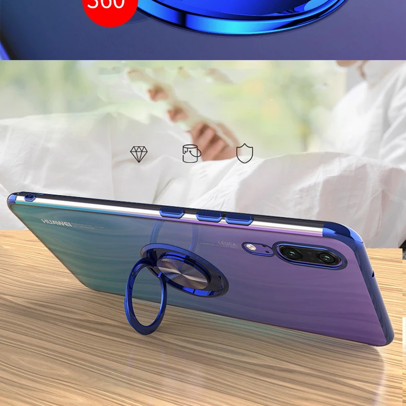 Мягкий чехол для Huawei P30 Pro Mate 30 20 P20 Lite Nova 5T 4e 3e Y9 Y7 Y5 Y6 Honor V20 V10, чехол с кольцом на палец