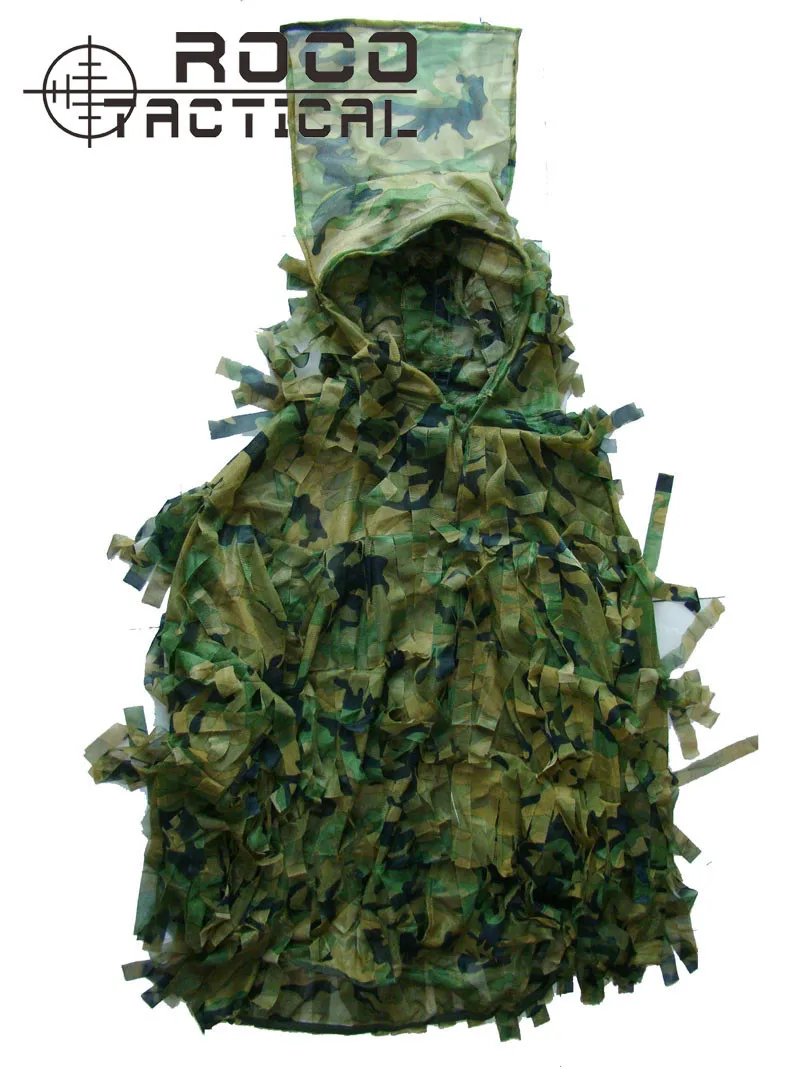 ROCOTACTICAL дышащий легкий камуфляж Снайпер Ghillie костюм Снайпер страйкбол Пейнтбол Военный камуфляж костюм Лесной