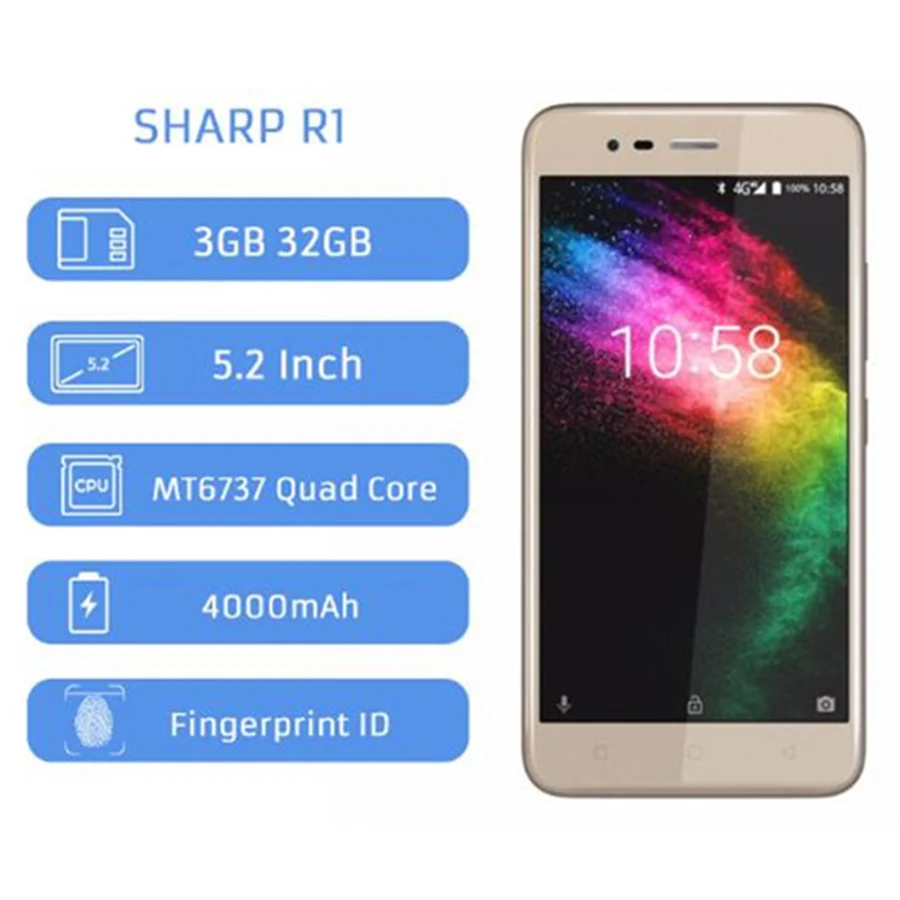 Глобальная версия SHARP R1 4G LTE 3 ГБ ОЗУ 32 Гб ПЗУ смартфон четырехъядерный 5 2 'ཉ МП +