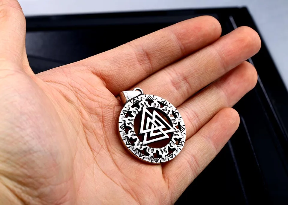 Beier lavic Norway Valknut языческий амулет кулон для мужчин ожерелье скандинавский Викинг ювелирные изделия символ Одина норвежский викинг воин