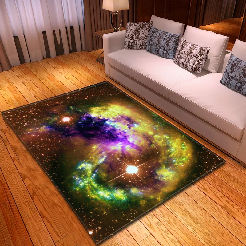 

Новые ковры Galaxy Space с 3D принтом для гостиной, домашний декоративный ковер большого размера, мягкие фланелевые коврики для гостиной, Противоскользящие коврики