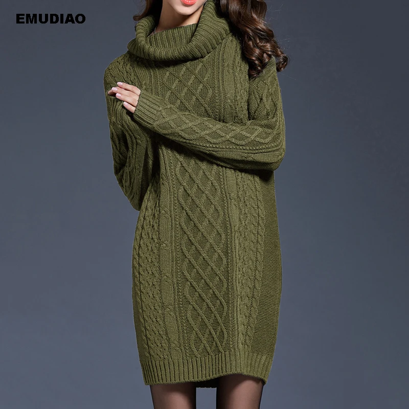 Plus Size Knitted Turtleneck Sweaters Women Solid Long Sleeve Pullover Vestido Autumn Winter 2019 Casual Knitting Female Clothes | Женская