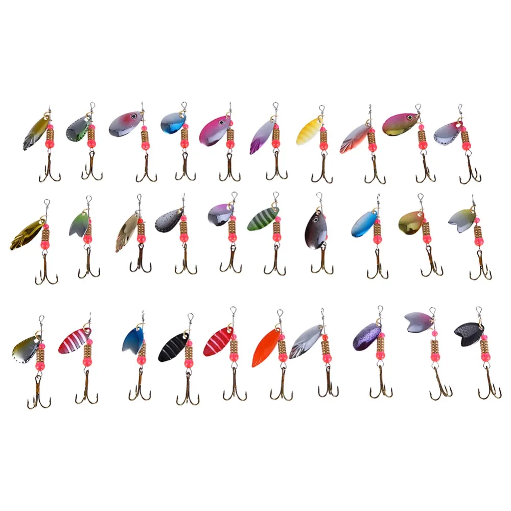 30 шт красочные металлическая блесна приманка жесткая для рыбалки набор