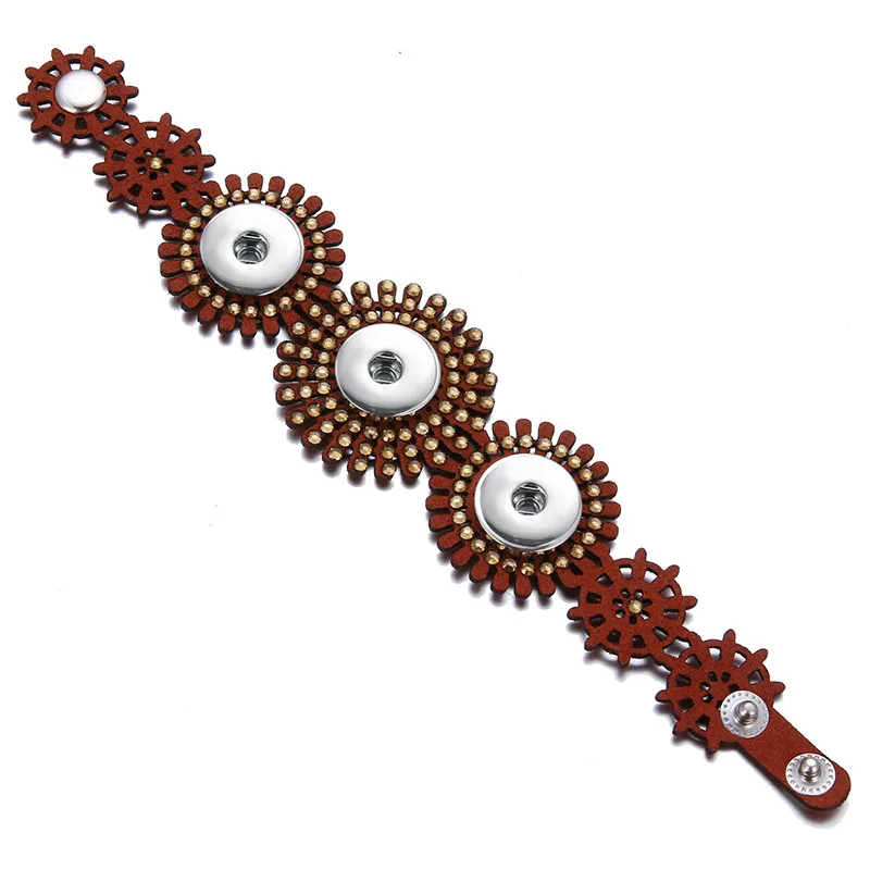 Новые Красивые Браслеты Стразы с кристаллами 3 кнопки 18 мм ювелирные изделия