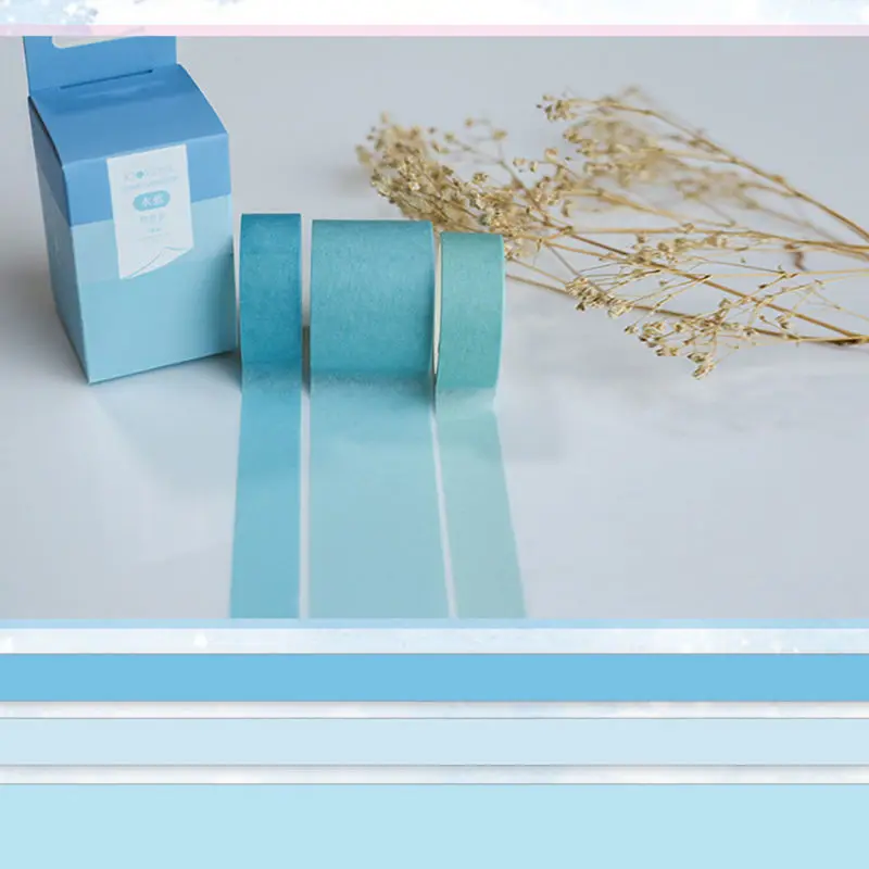 Coloffice 3 шт./компл. Sky Blue Series лента Washi свитер-гольф в Корейском стиле свежий Однотонная одежда с милым рисунком клейкая лента для stationeryl расходные материалы
