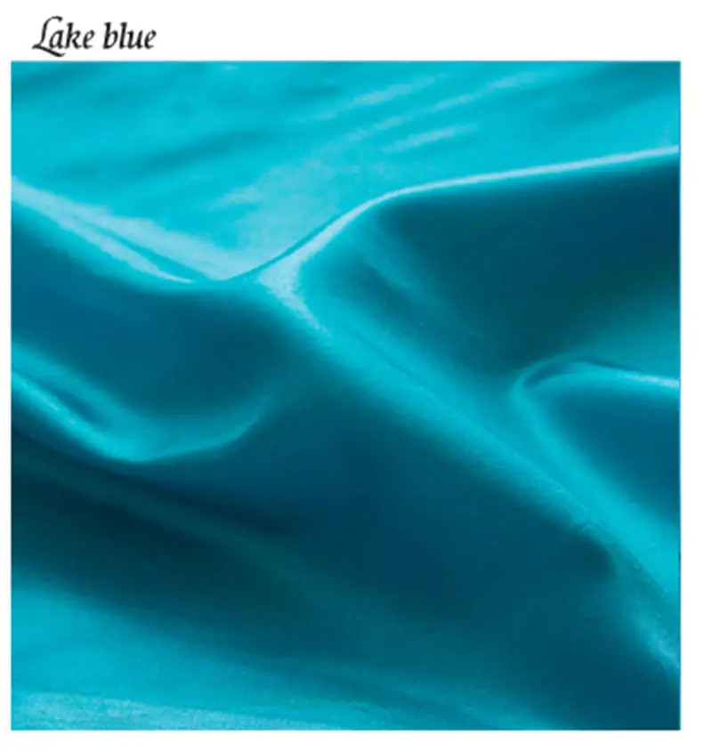 Lake blue 1,50(ширина)* 2 м, 19 цветов, имитация шелковой атласной ткани, ткань для шитья, подкладка для украшения свадебной вечеринки, детские постельные принадлежности, пижамы, домашний текстиль - Цвет: Lake blue
