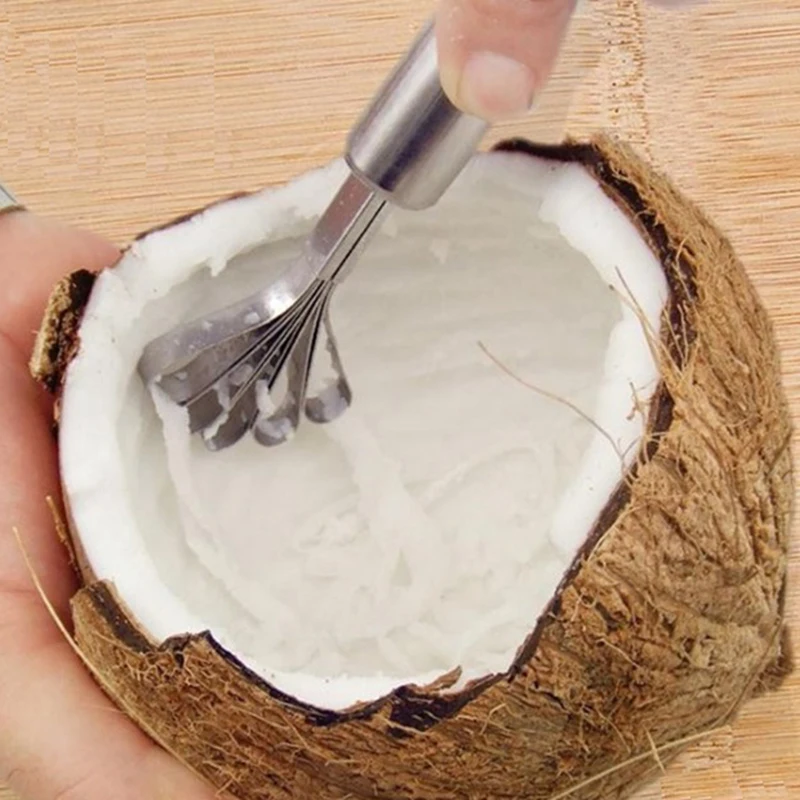 Открывалка для кокосового сока 2 шт. инструменты удаления мяса с соломенным