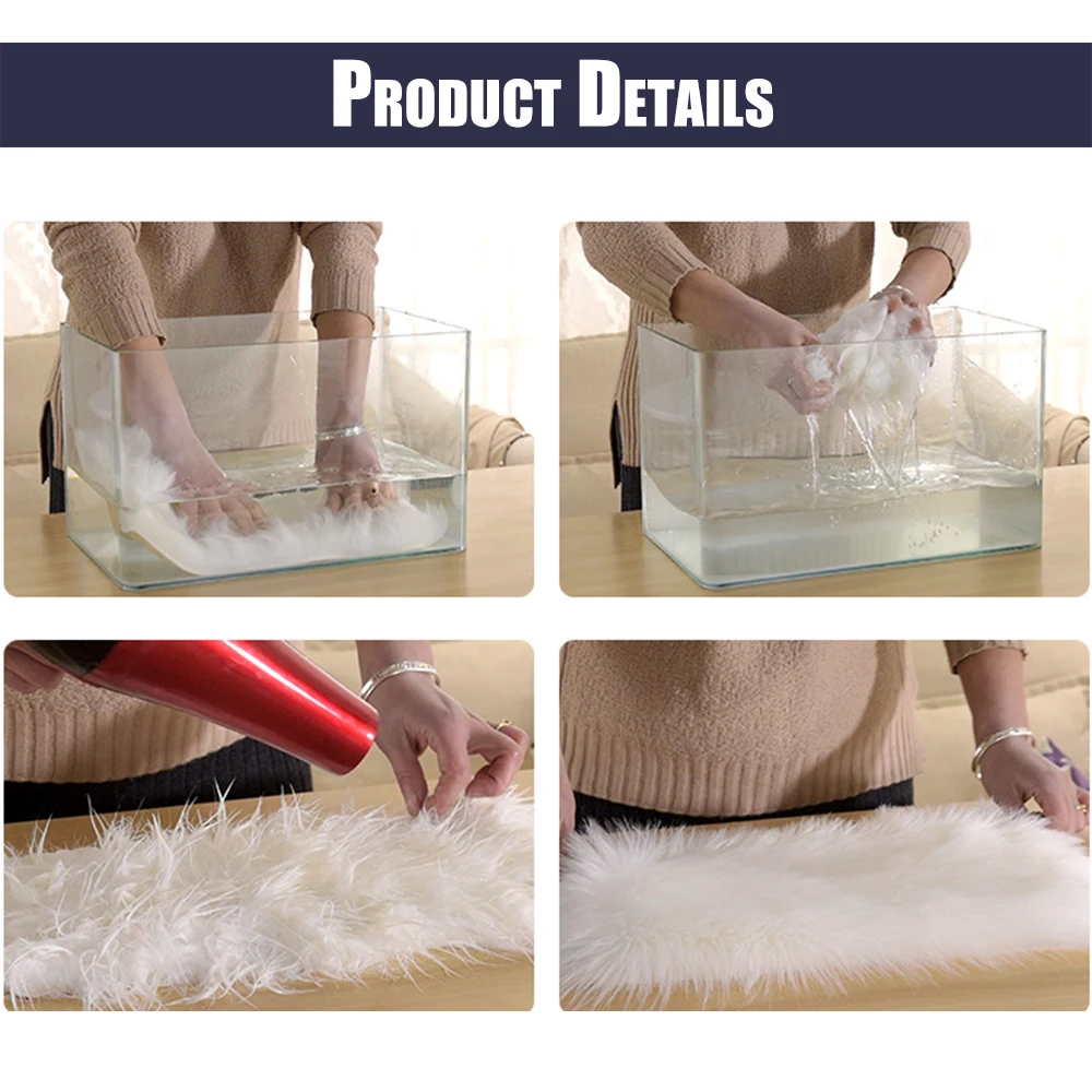 Ковер из меха Soft Shaggy Irregular для пола в домашнем декоре, моющийся, с блестящей шерстью овец, длиной 6 см, 12 цветов, размер 60x90 см. D20.