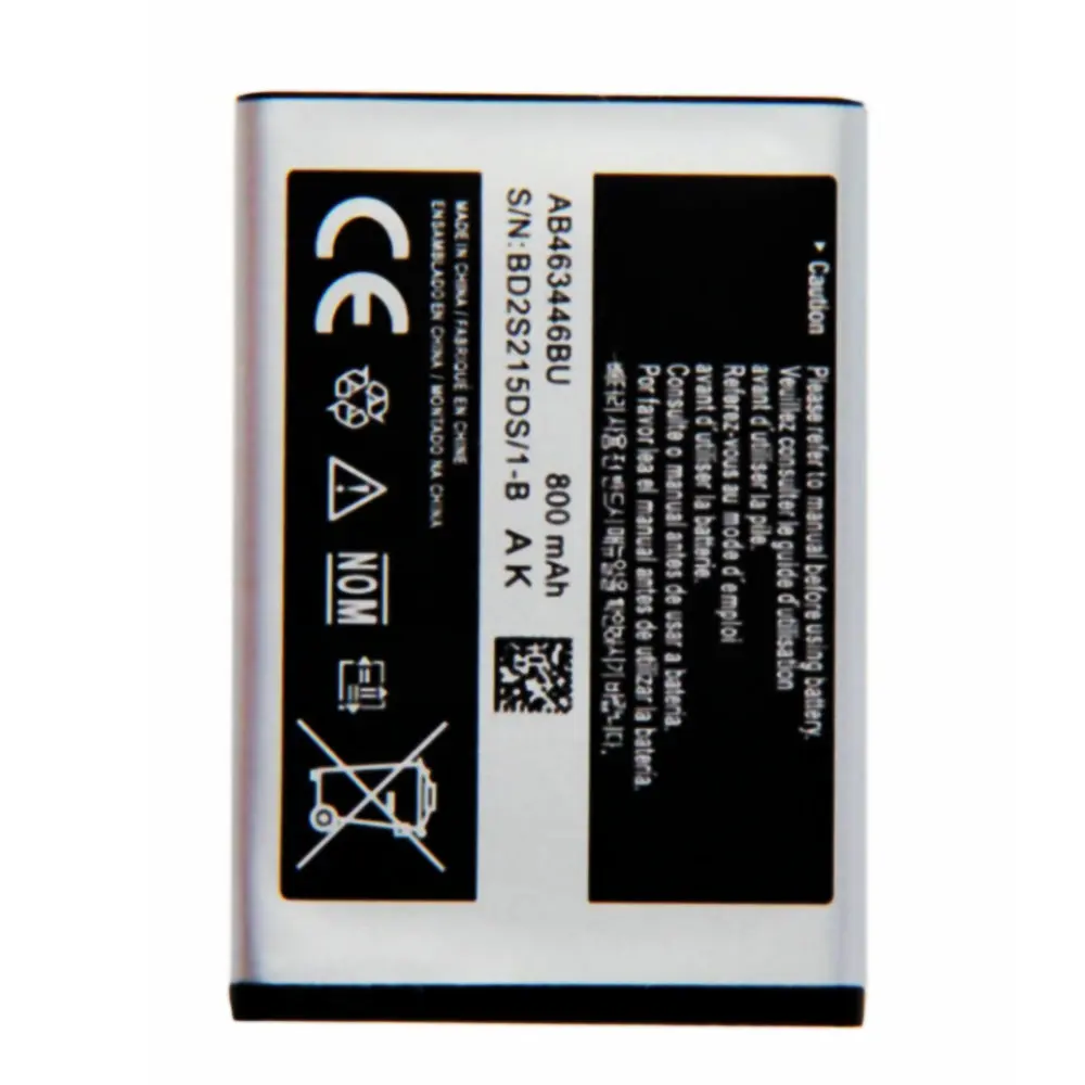 

800mAh AB463446BU BE For Samsung C3300K X208 B189 B309 F299 E329 GT-C3520 E1228 GT-E1200M E339 GT-E2330 High quality Battery