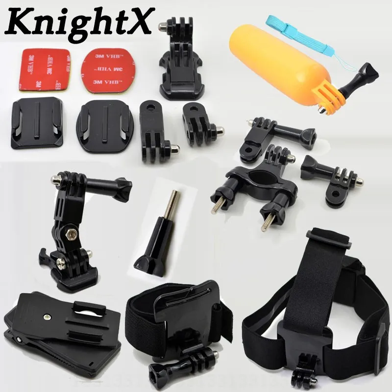 KnightX головной ремень для Gopro аксессуары для go pro hero 6 5 4 3 комплект крепление для SJCAM для SJ4000 для xiaomi для yi 4k as50 sony