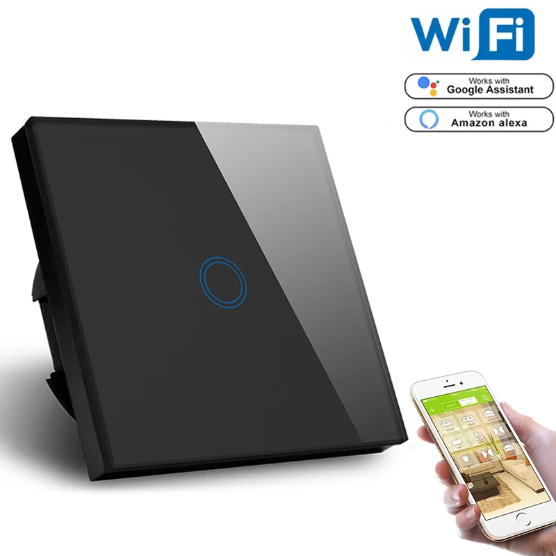 ASEER умный дом стандарт ЕС 1 банда wifi сенсорный выключатель 1000 Вт белая панель из