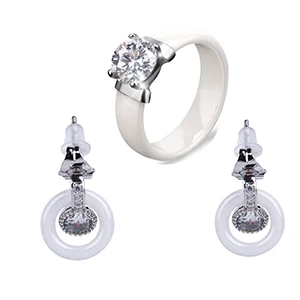 White Sets Jewelry Ювелирные наборы для женщин, нигерийский Австралийский Кристалл, свадебный ювелирный набор, никогда не выцветает, Керамические роскошные африканские Дубай ювелирные наборы - Окраска металла: White Sets Jewelry