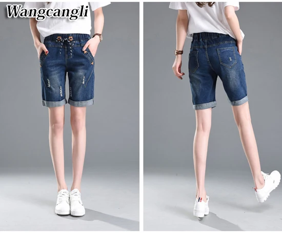 Новинка лета 2017 джинсы размера плюс тонкие Стрейчевые прямые плотные джинсовые