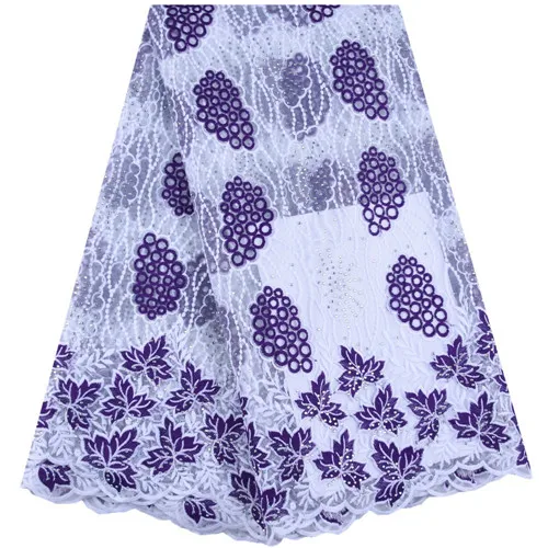 As Picture White African Lace Fabric For Parties Wedding Milk Silk Embroidered Lace Fabric High Quality Lace French Lace Fabric 1644 - Цвет: As Picture