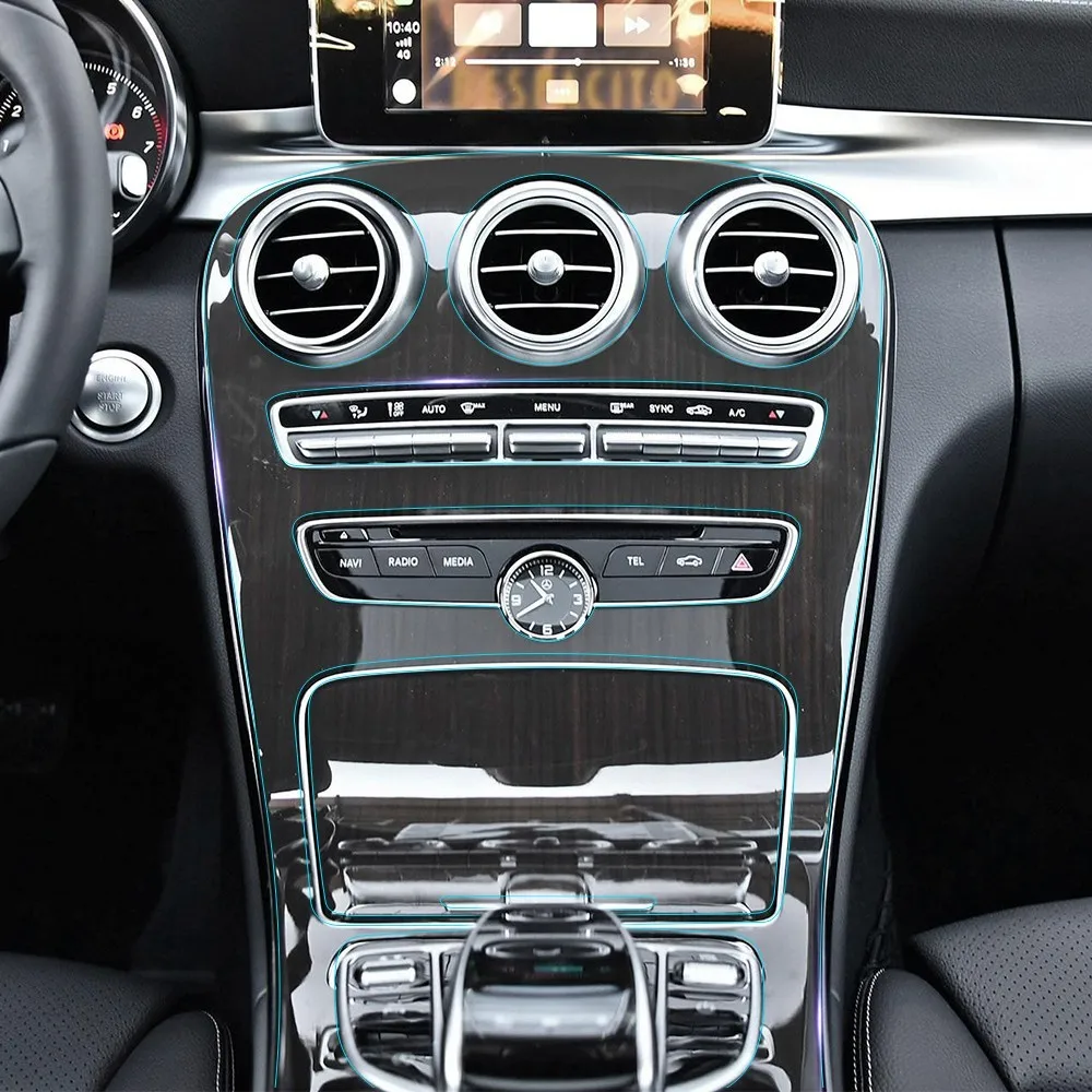 Прозрачная рекламная пленка из ТПУ для Mercedes Benz W205 C Class C200 наклейка центральной