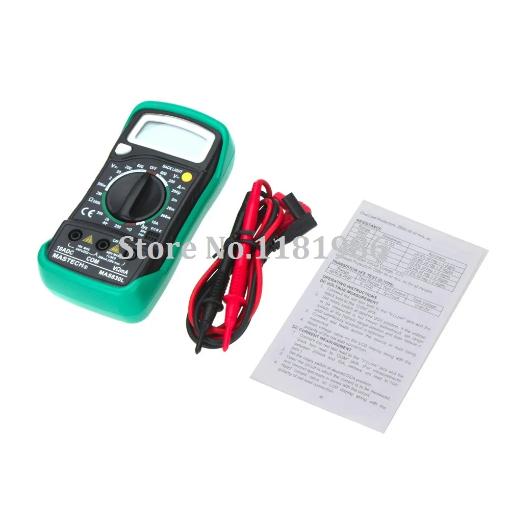 Цифровой Мультиметр Mastech MAS830L 31/2 Постоянный/переменный ток напряжение