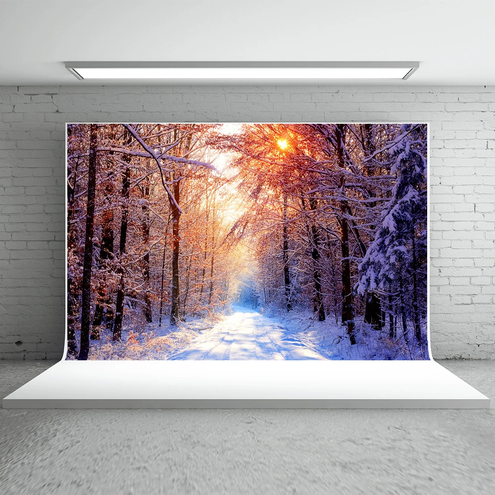 VinylBSD зимние фоны для фотостудии лес Живописный фон с солнечным светом моющийся фото фон материал свадьба