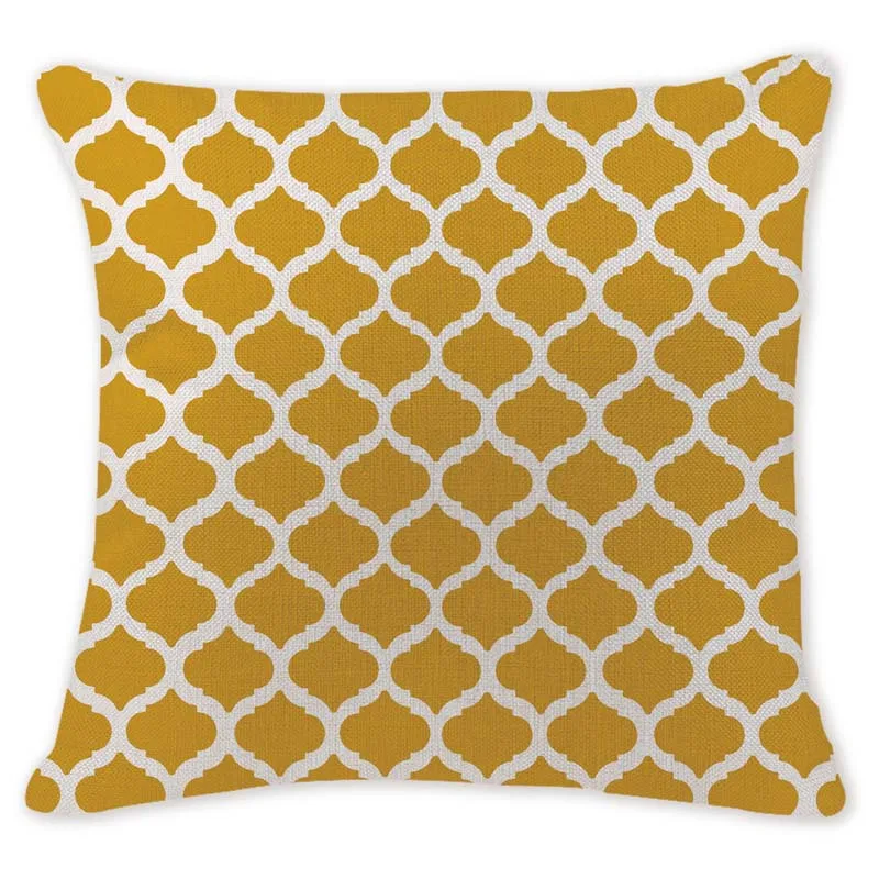 Современная простая Геометрическая наволочка для подушки хлопковая льняная